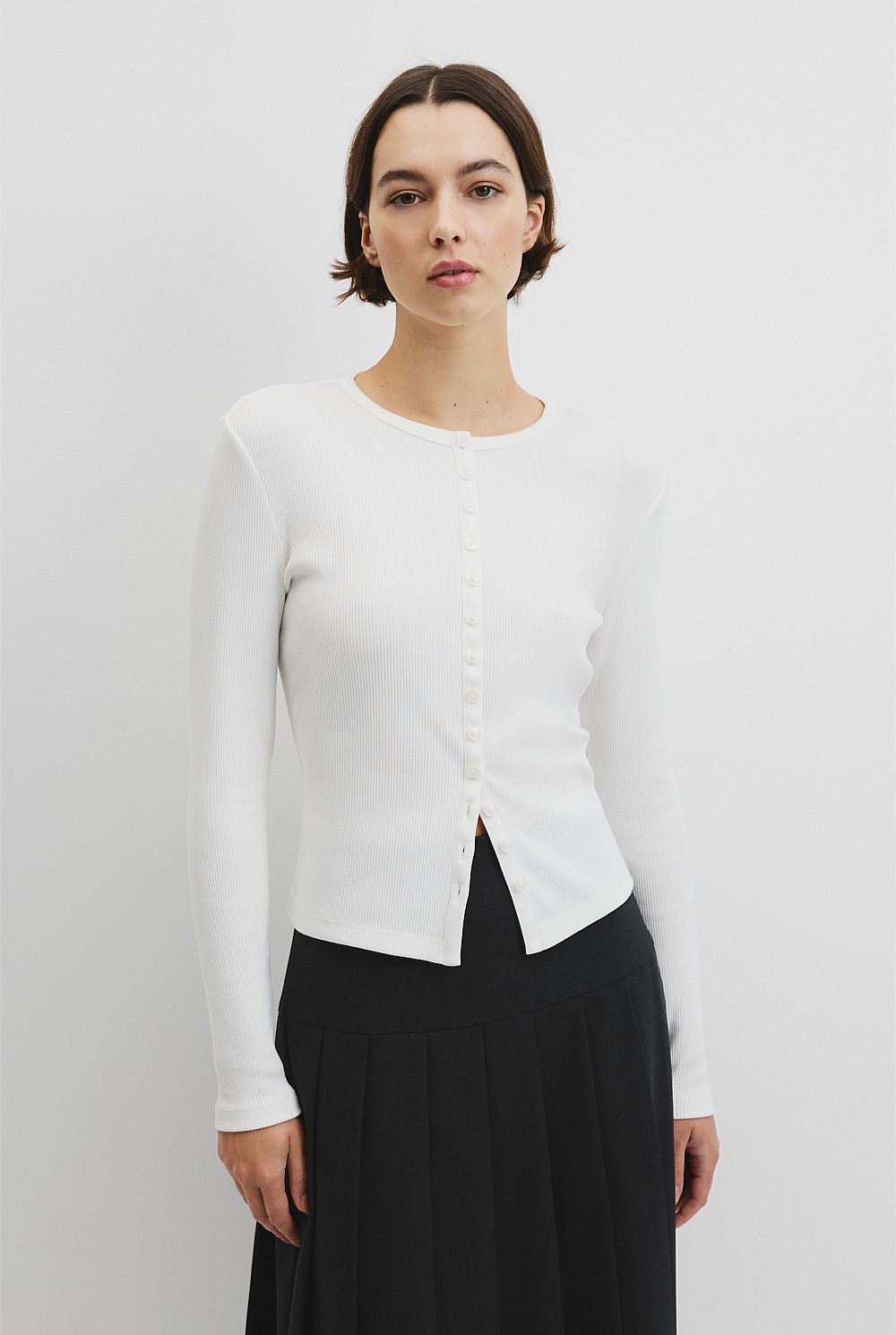 Long Sleeve Button Through Top