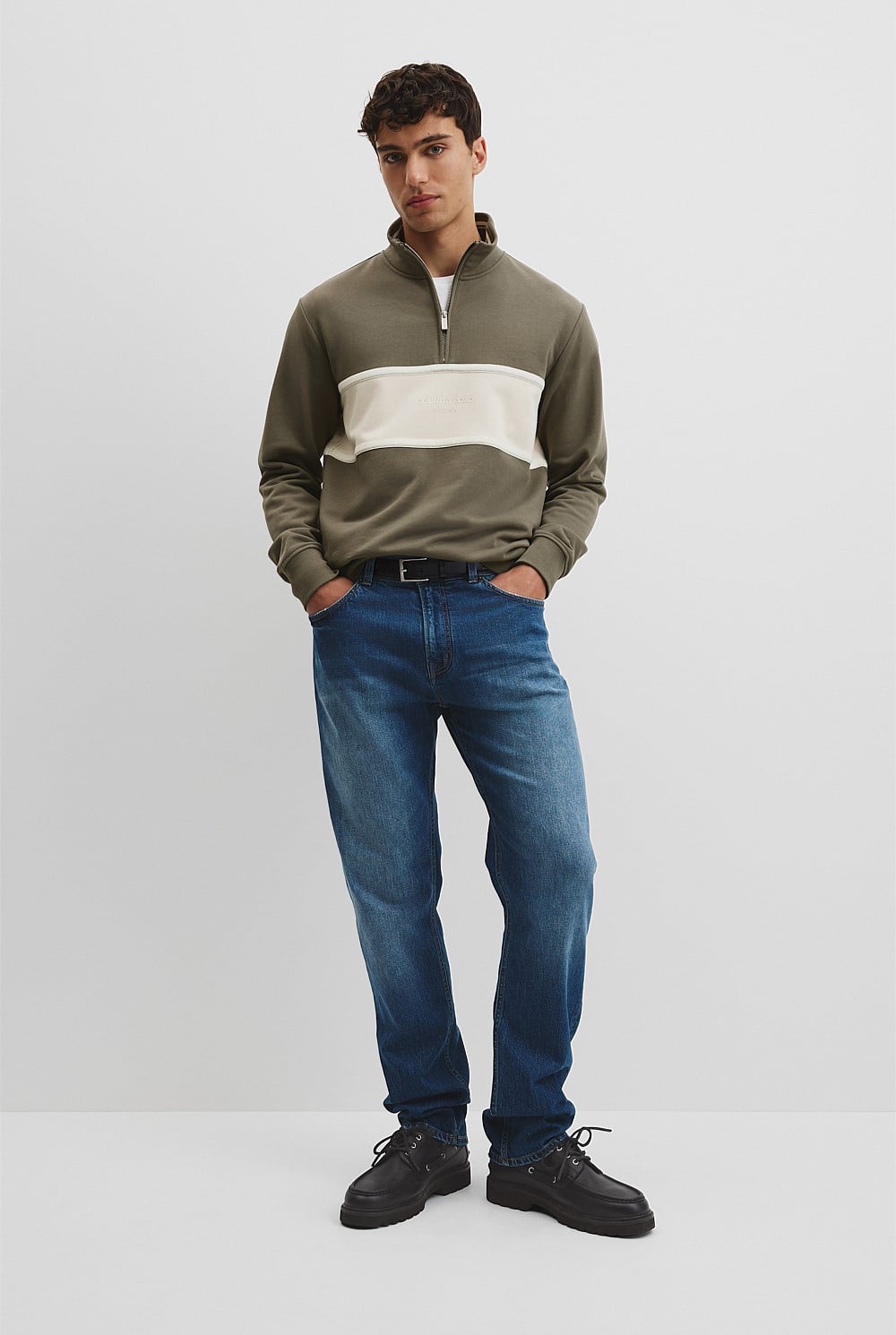 Australian Cotton Modern Logo Quarter Zip Sweat
