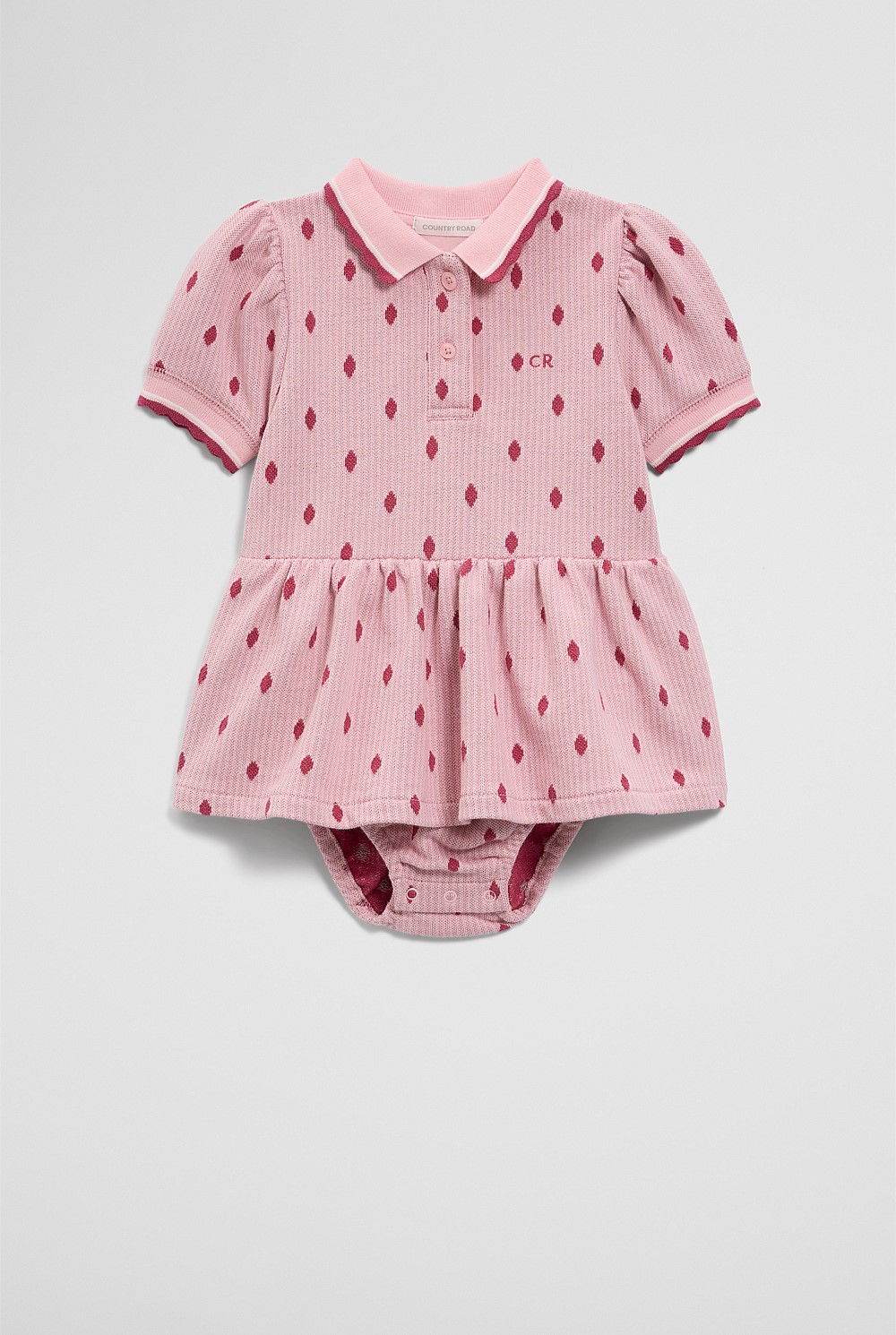 Short Sleeve Jacquard Romper Dress
