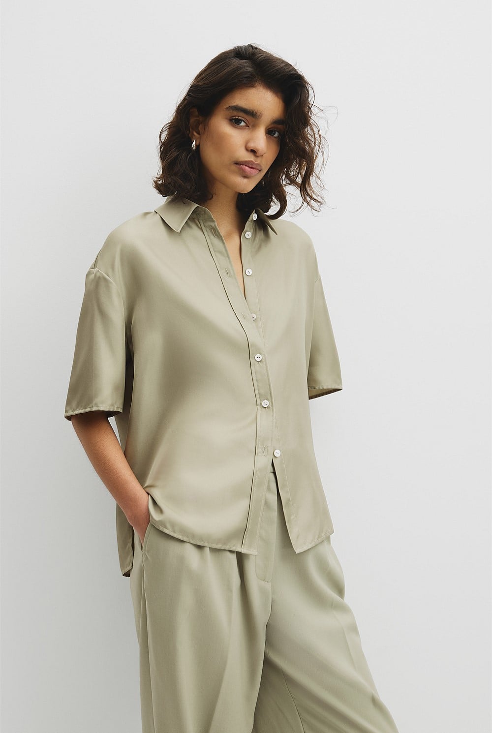 Short Sleeve Silk Shirt