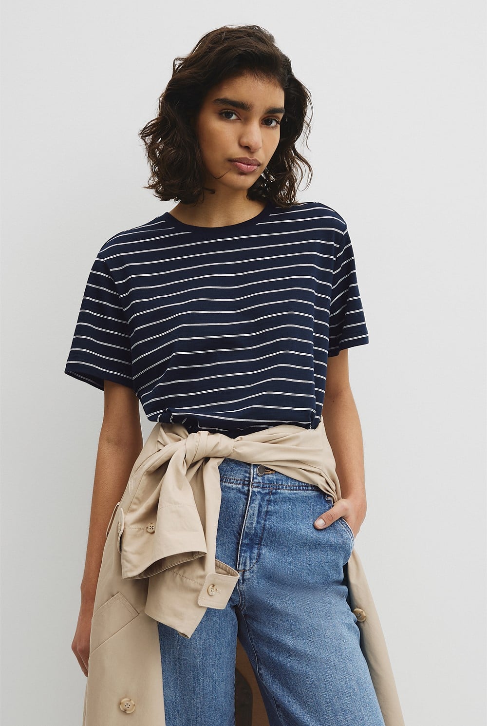 Stripe Textured Slub T-Shirt