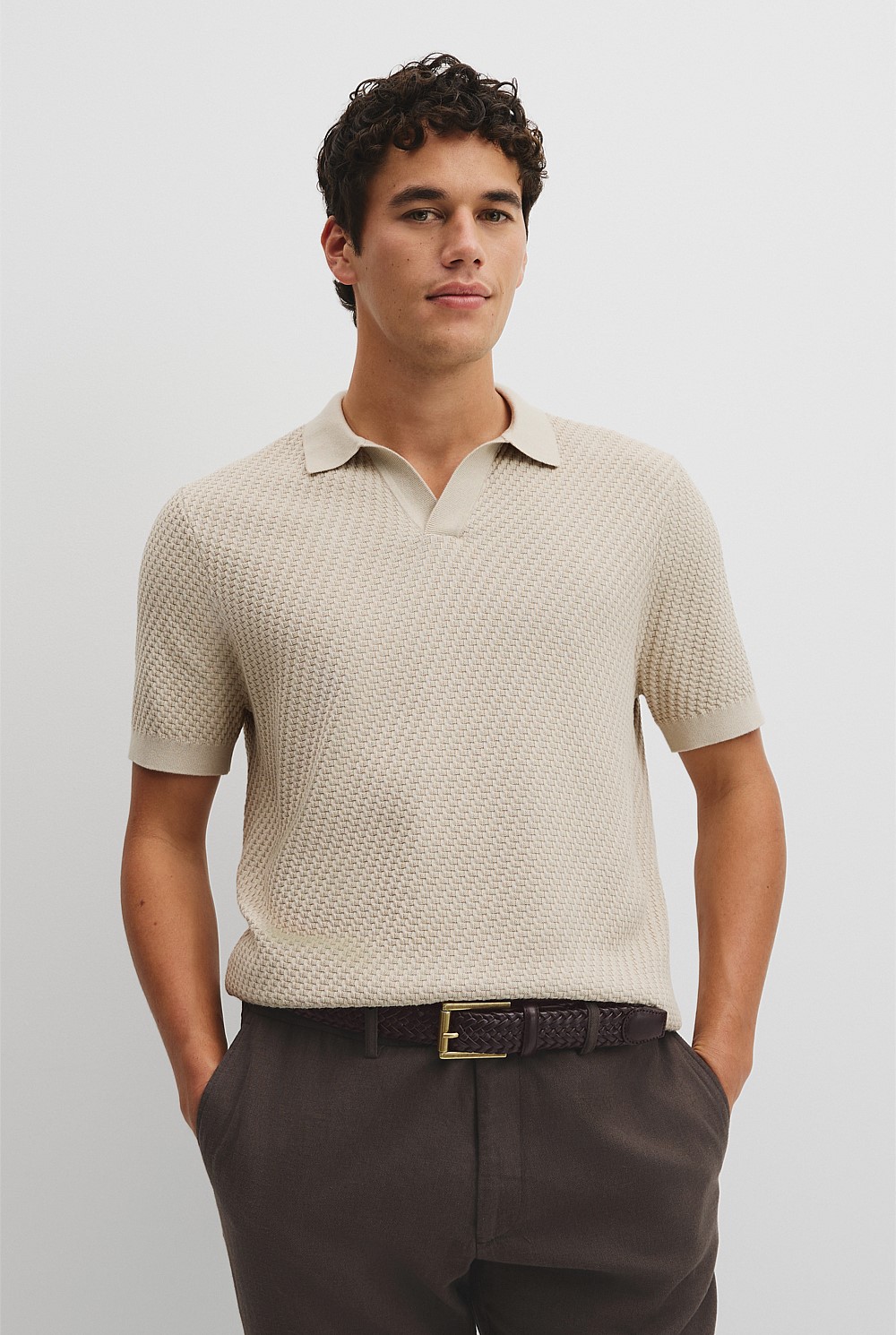 Australian Cotton Basket Knit Polo