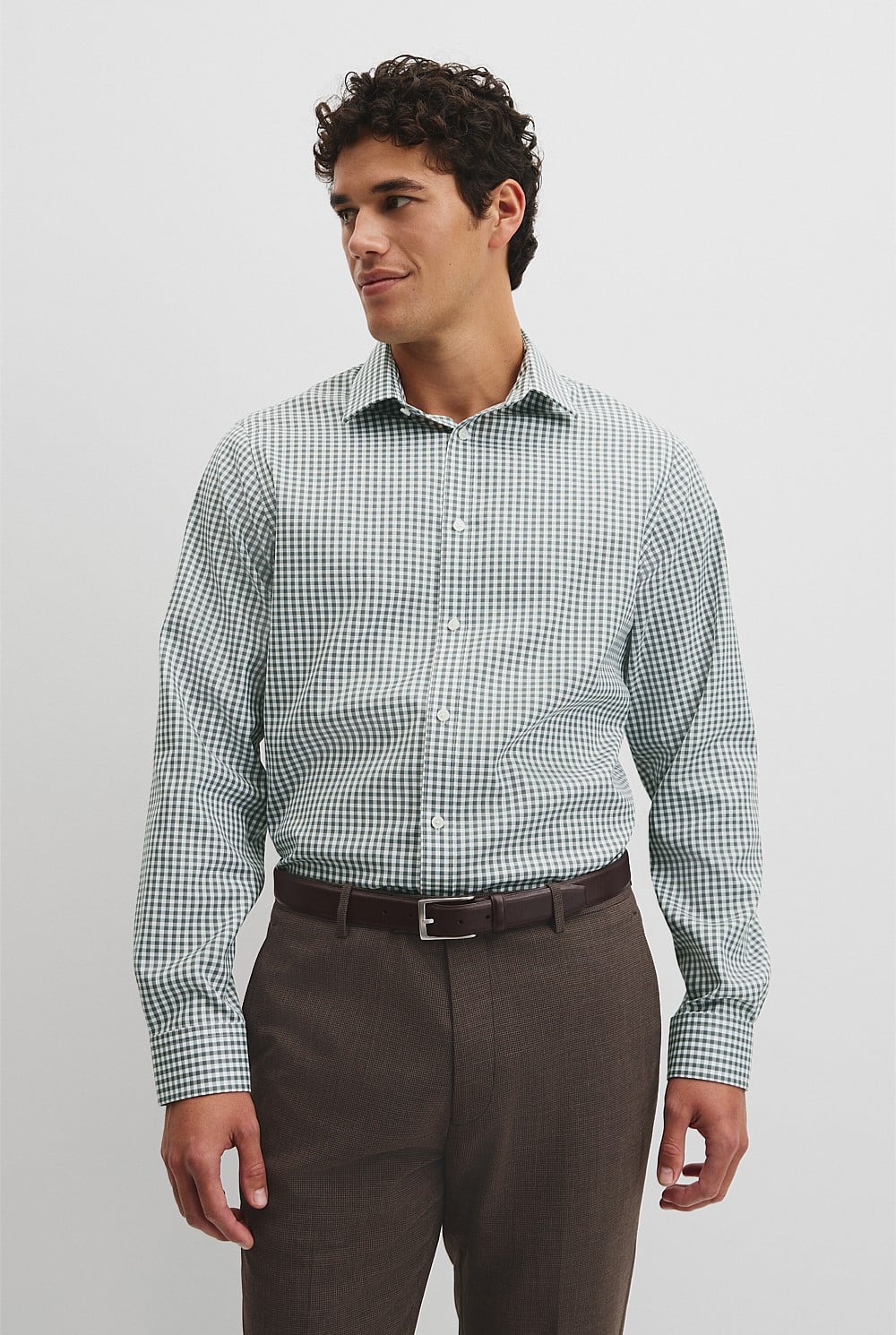 Regular Fit Gingham Travel Shirt
