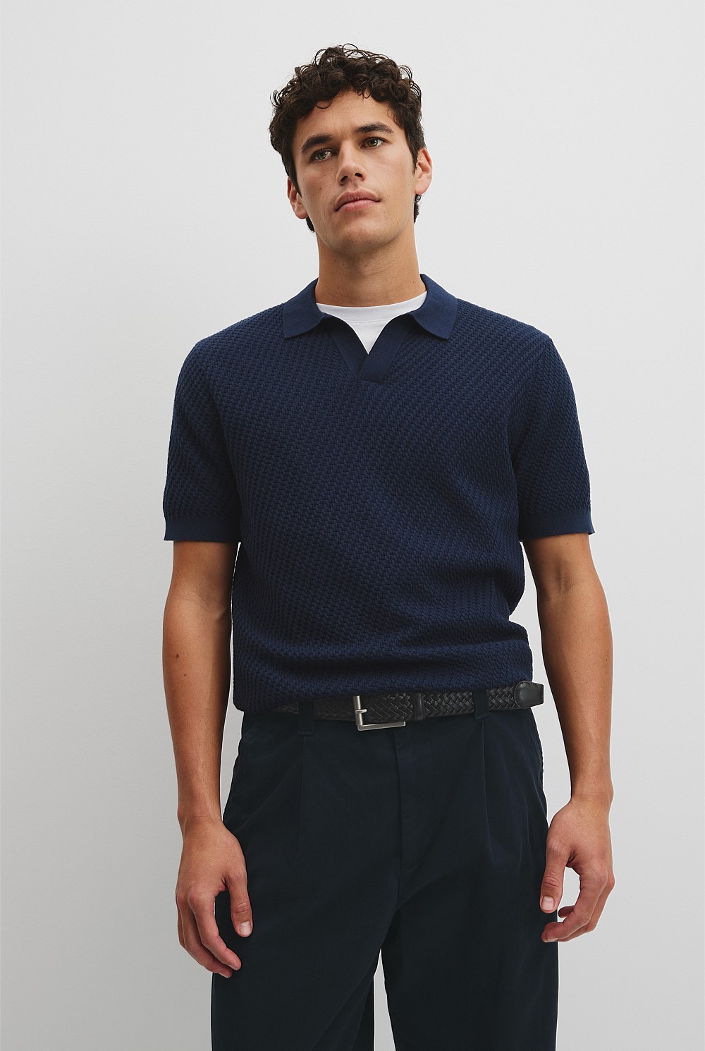 Australian Cotton Basket Knit Polo