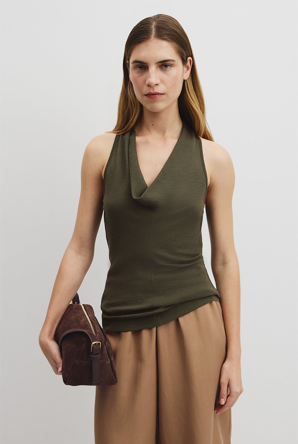 V-Neck Neck Drape Top