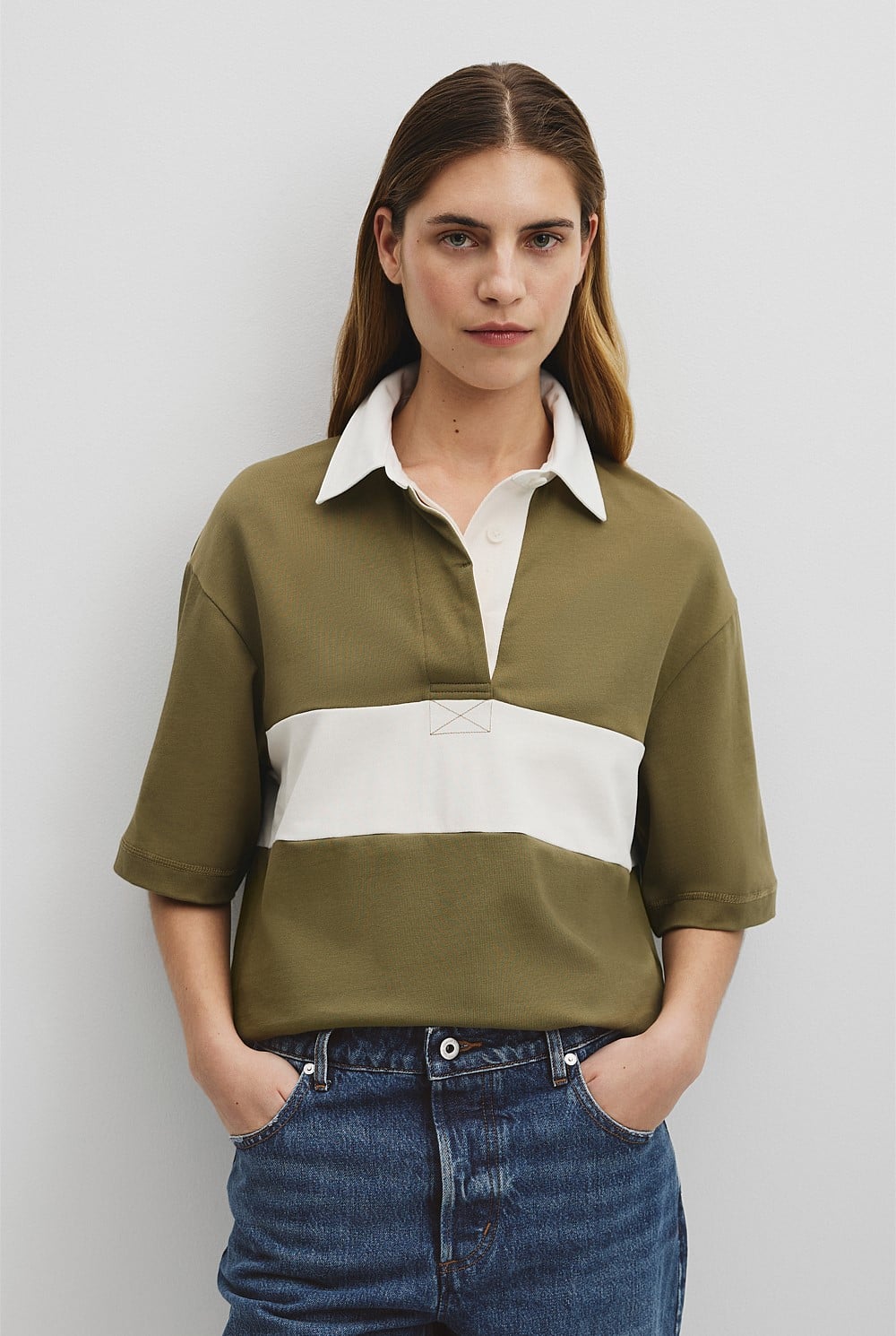 Australian Cotton Short Sleeve Workwear Block Rugby Polo