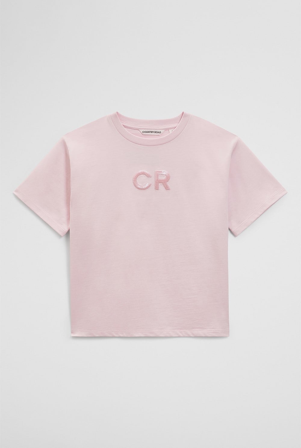 Australian Cotton Short Sleeve Sequin Logo T-Shirt