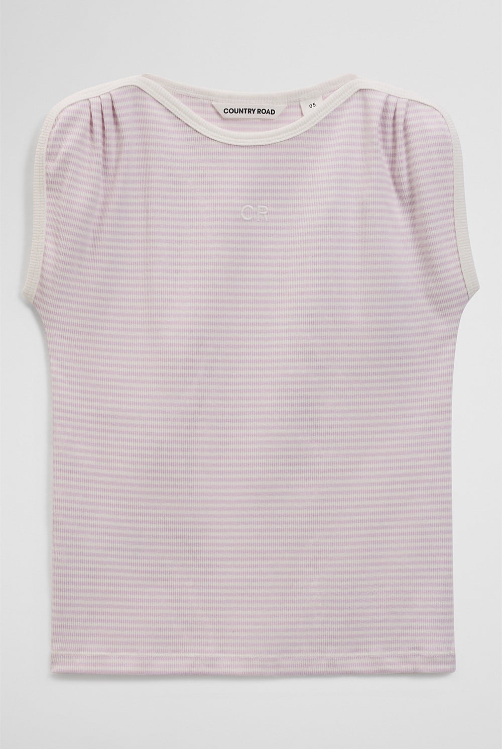 Australian Cotton Short Sleeve Stripe Rib T-Shirt