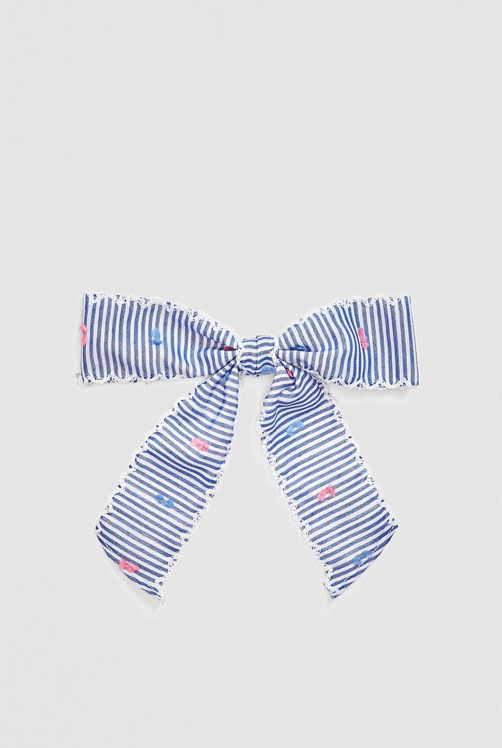 Fluffy Dot Bow Clip