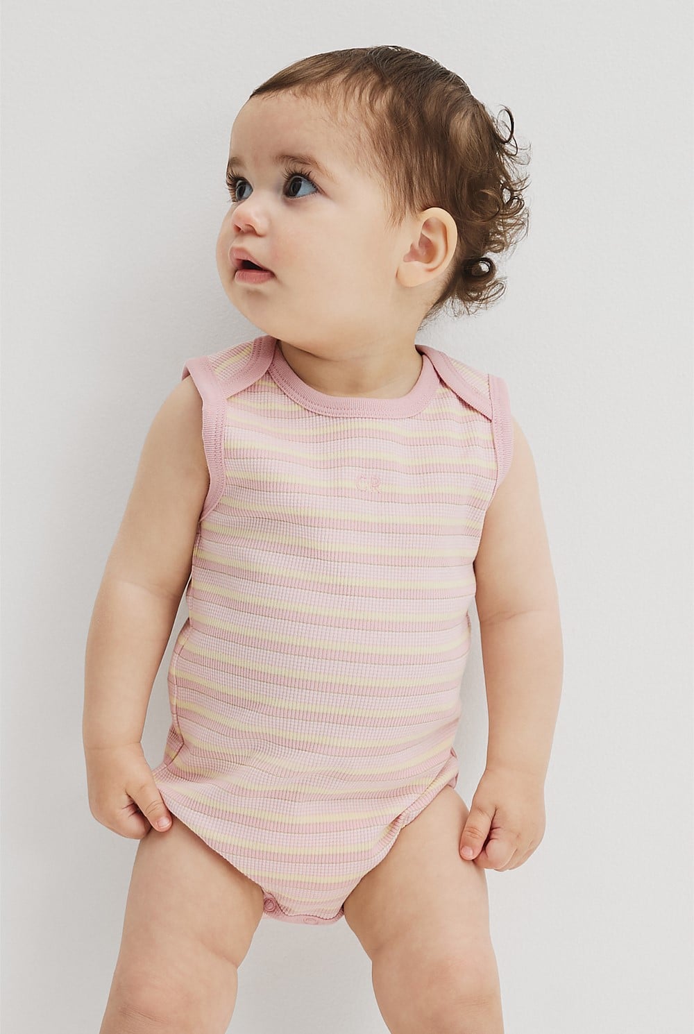 Organically Grown Cotton Blend Sleeveless Rib Bodysuit