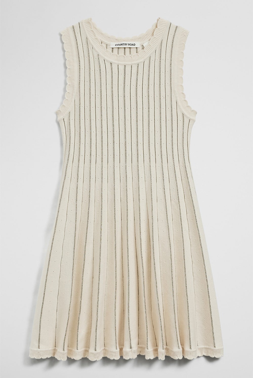 Sleeveless Scallop Knit Dress