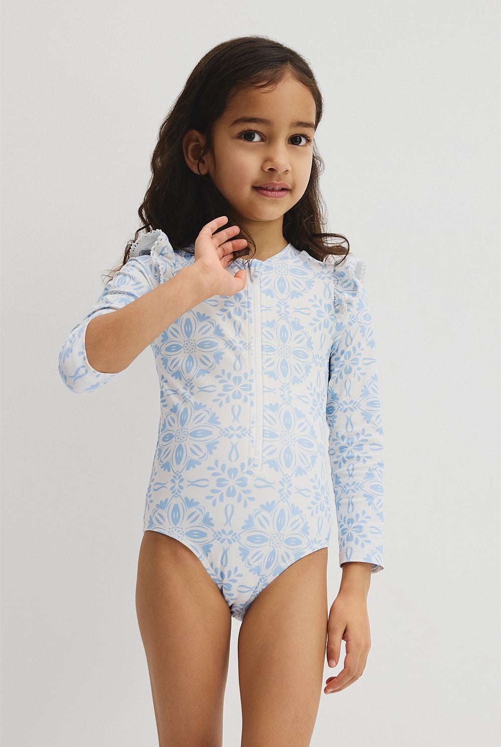 Long Sleeve Frill Swimsuit
