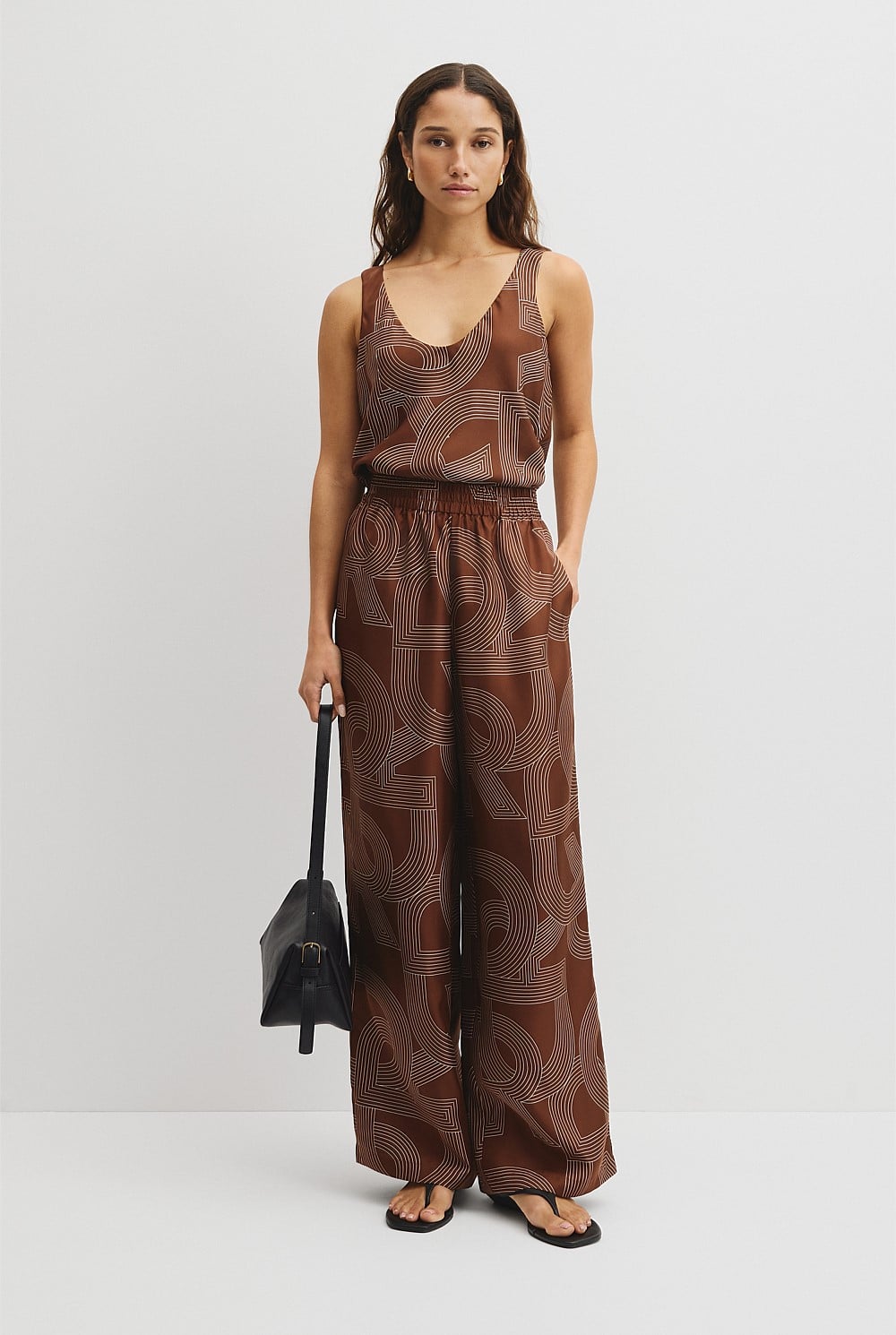 Logo Washable Silk Pant