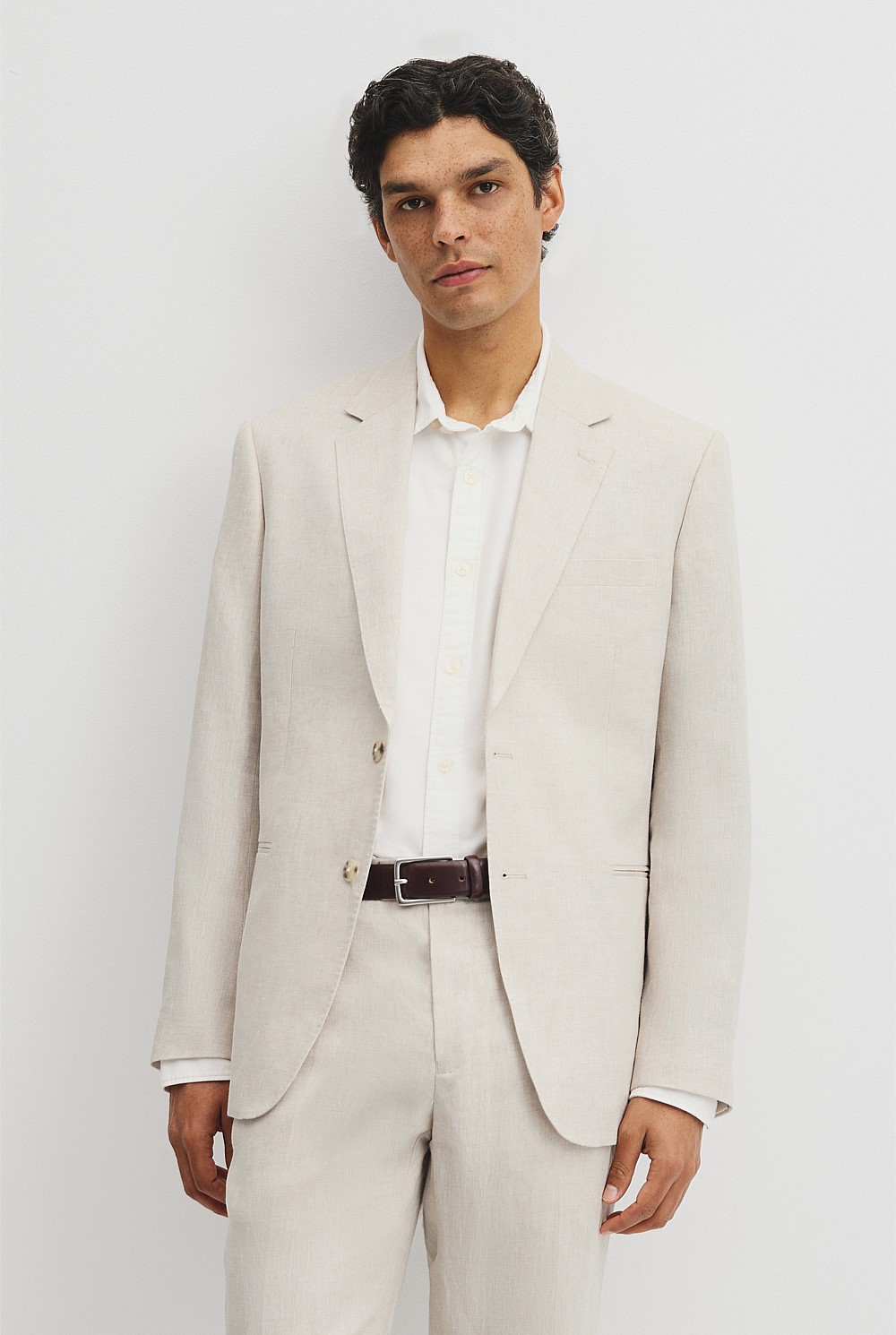 Regular Fit Linen Twill Jacket