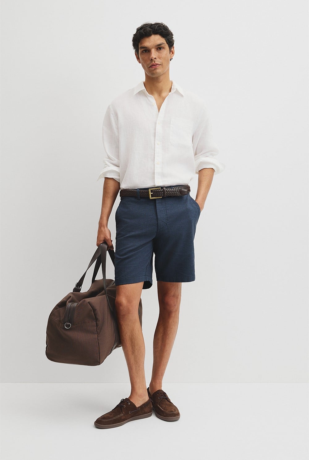 Cotton Linen Stretch Textured Short