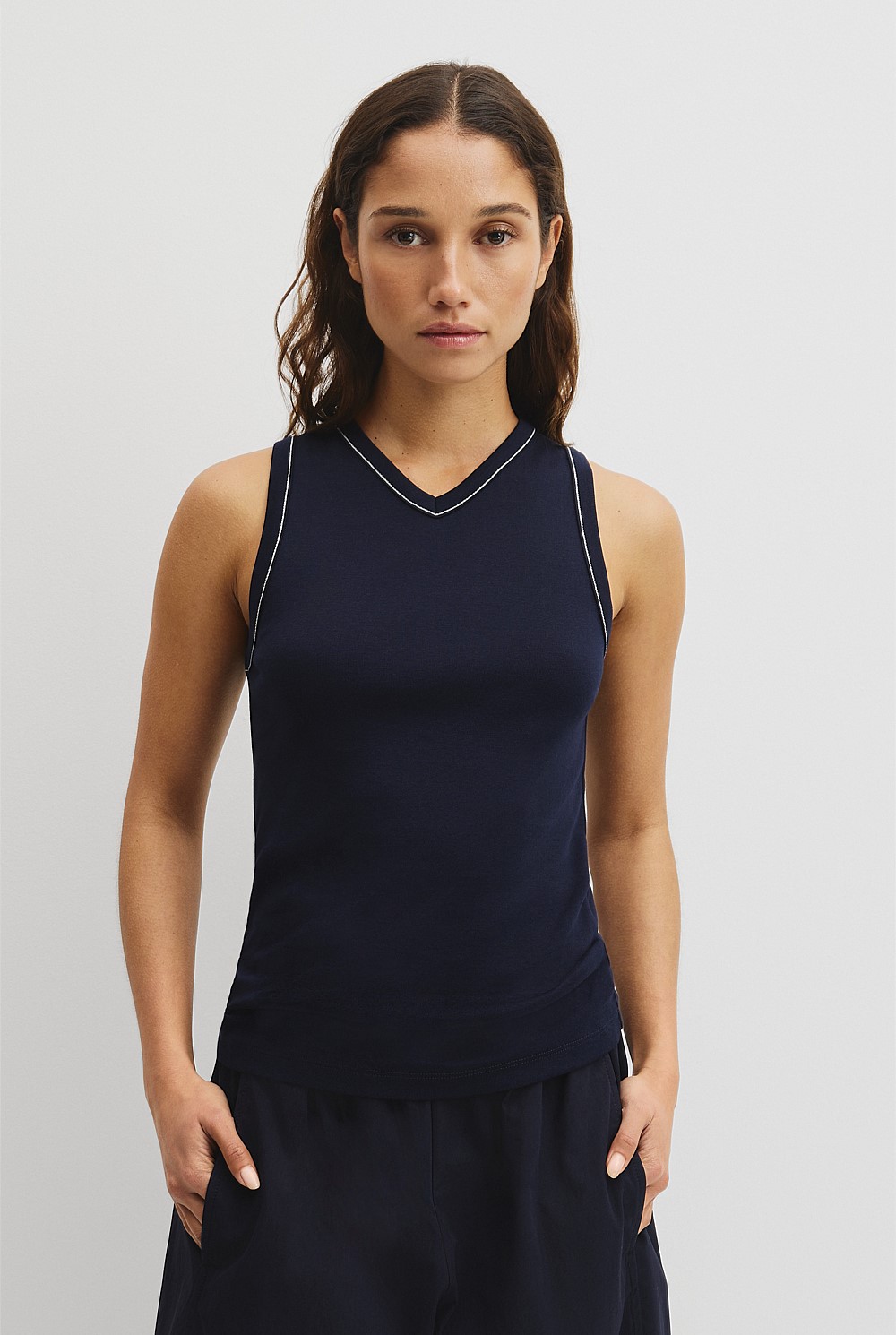 Contrast Stitch Tank