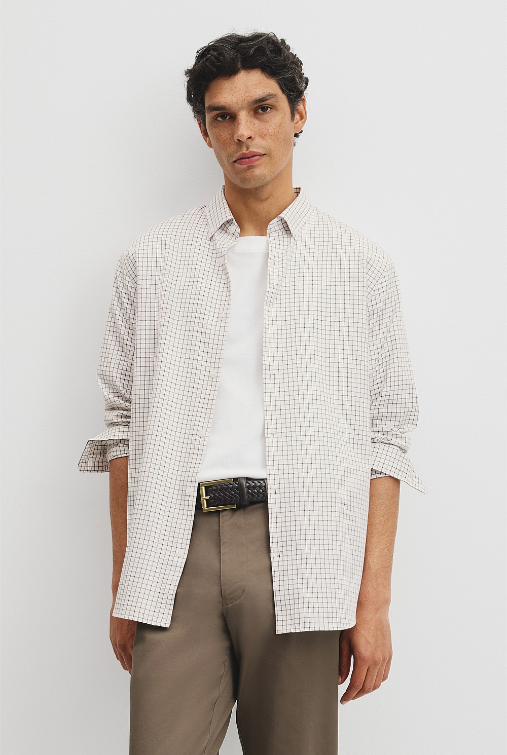 Regular Fit Cotton Grid Shirt