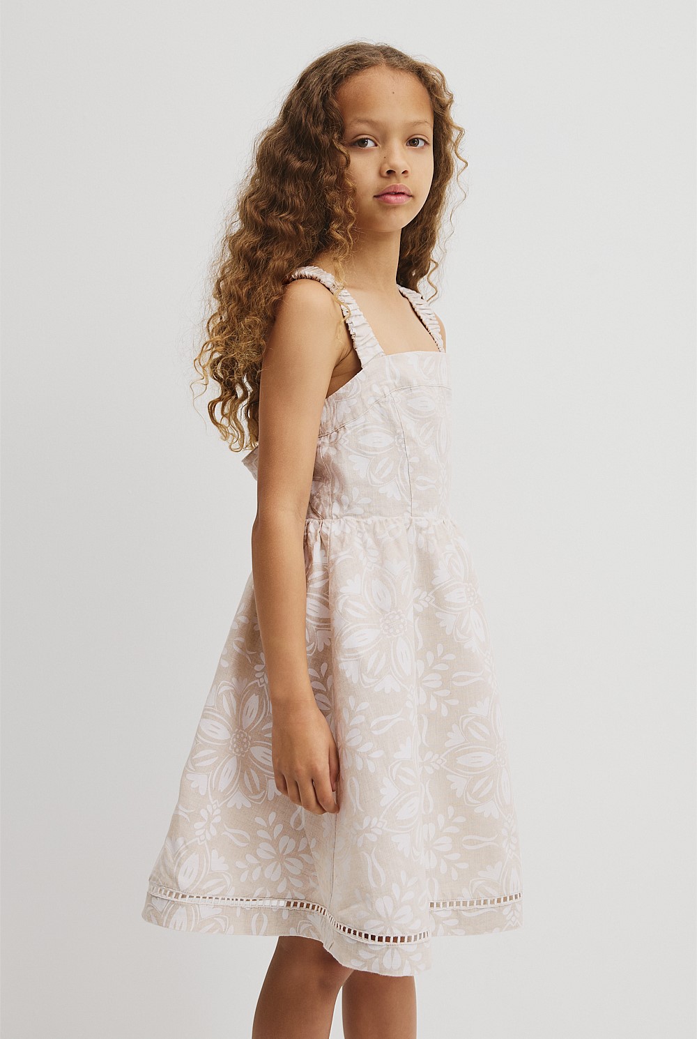 Teen Sleeveless Floral Print Dress
