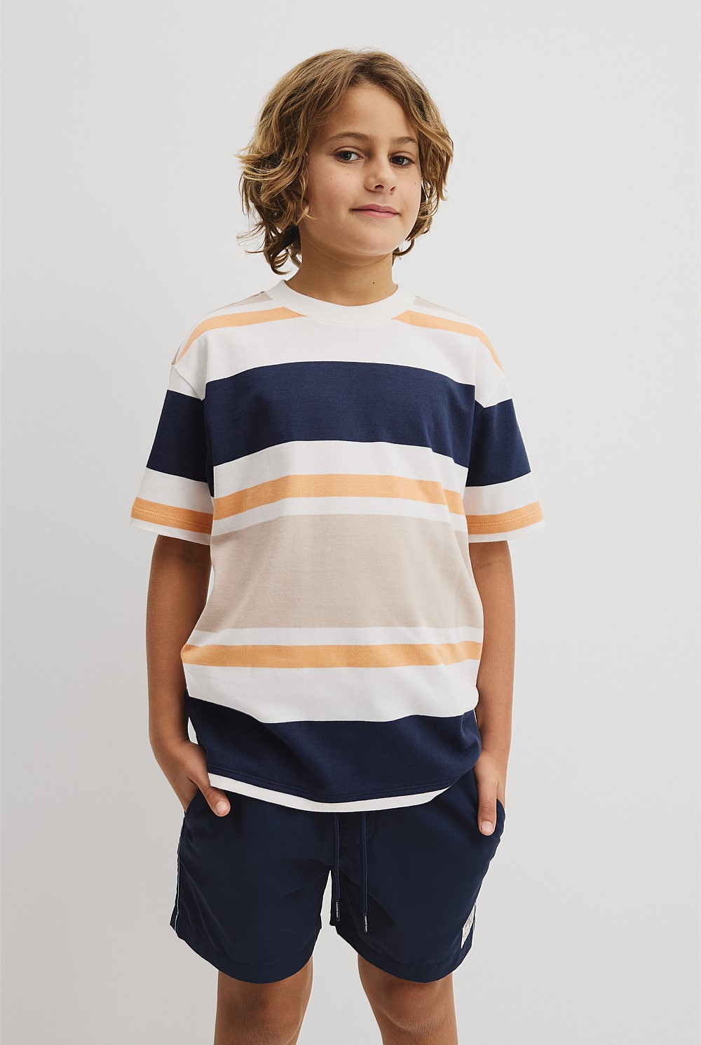 Teen Relaxed Fit Stripe Short Sleeve T-Shirt