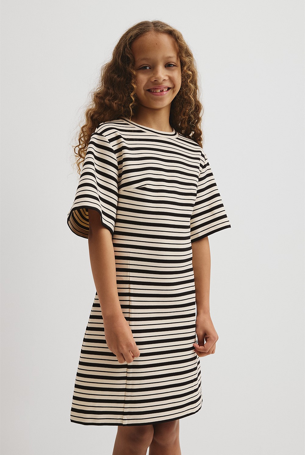 Teen Short Sleeve Stripe T-Shirt Dress