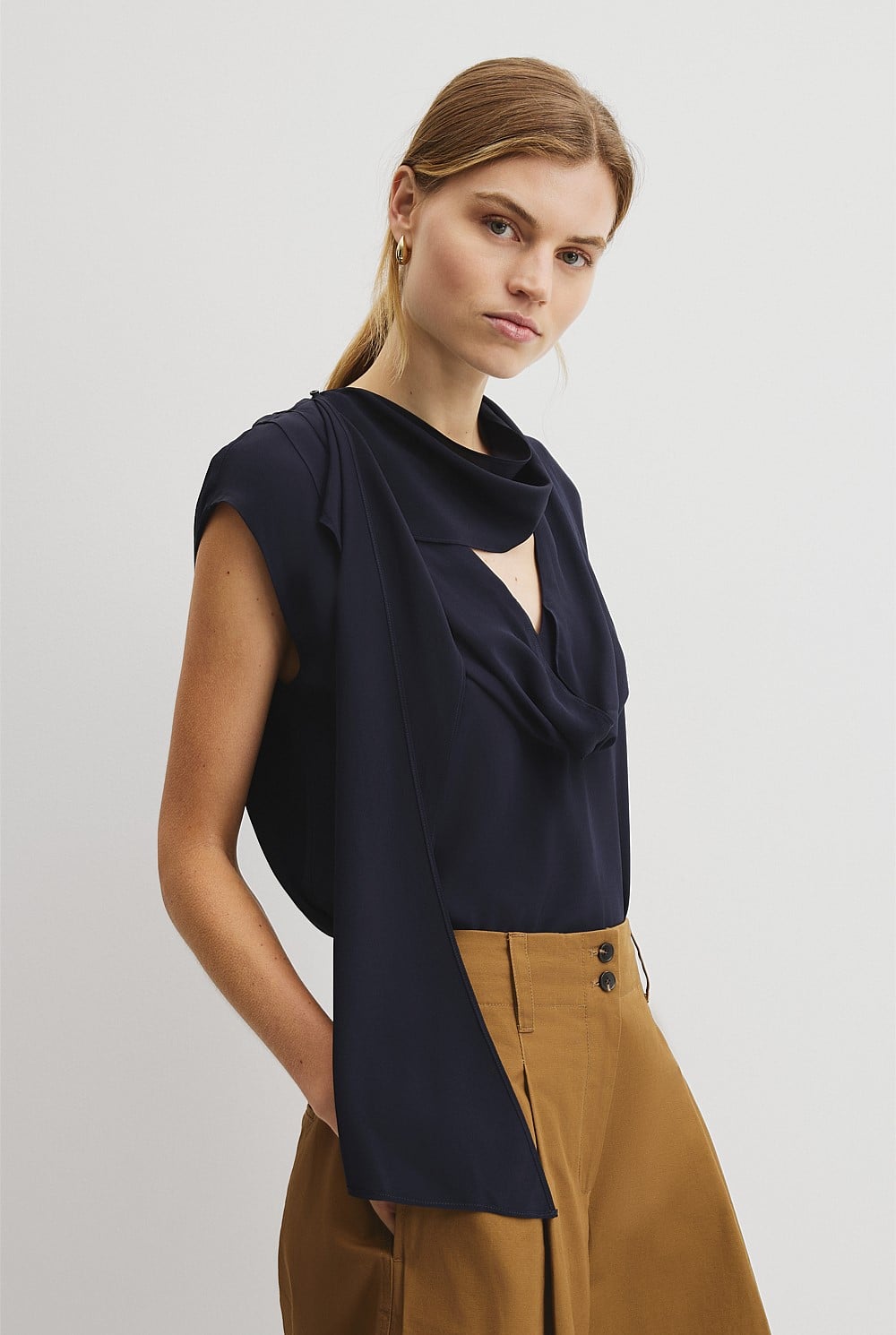 Draped Neck Top