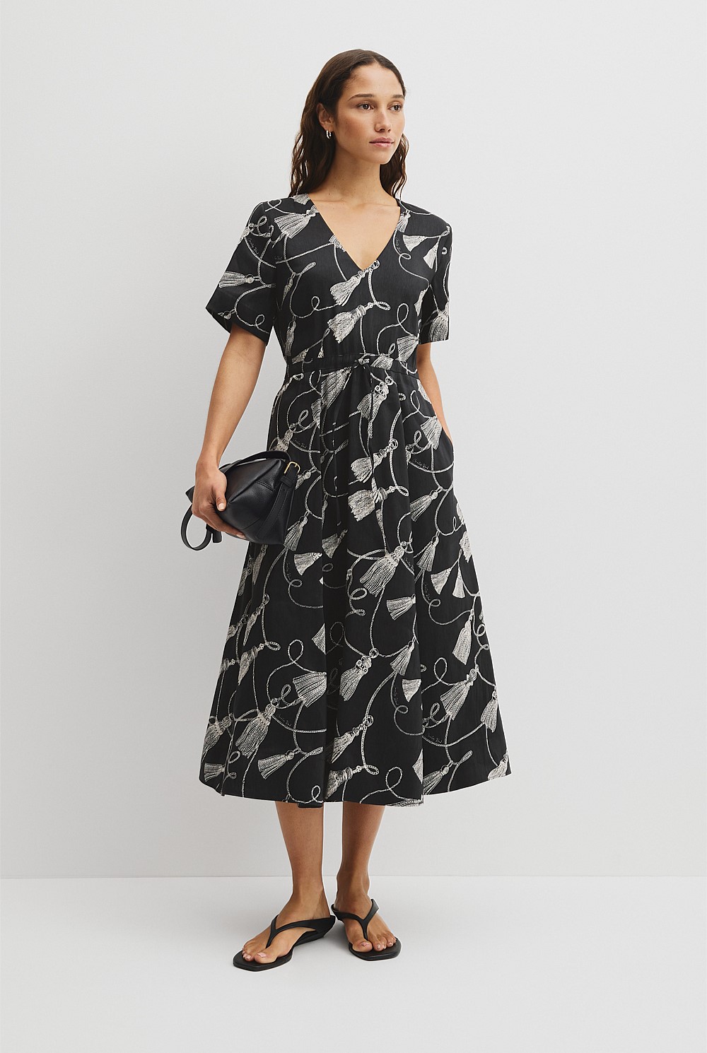 Print Cinched Waist Dress