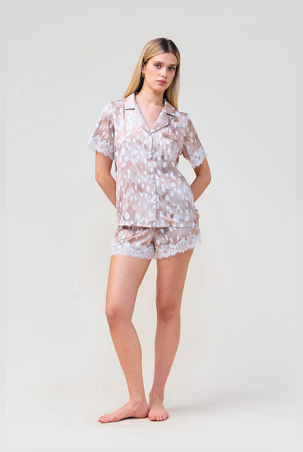 Lydia Brown Spot Short Set
