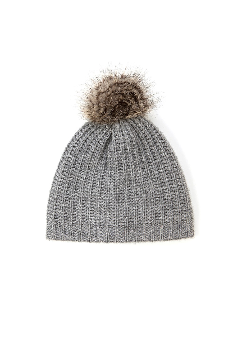 Faux Fur Pom Pom Beanie