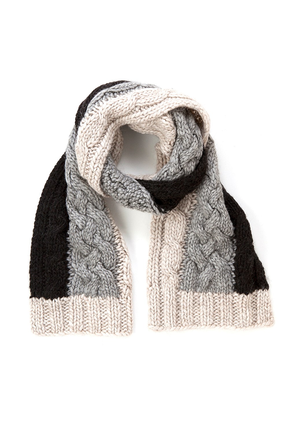 Blocked Cable Scarf