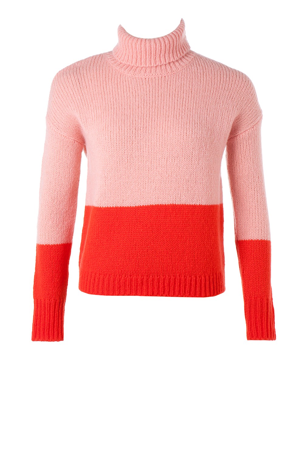 Colour Block Roll Neck Knit