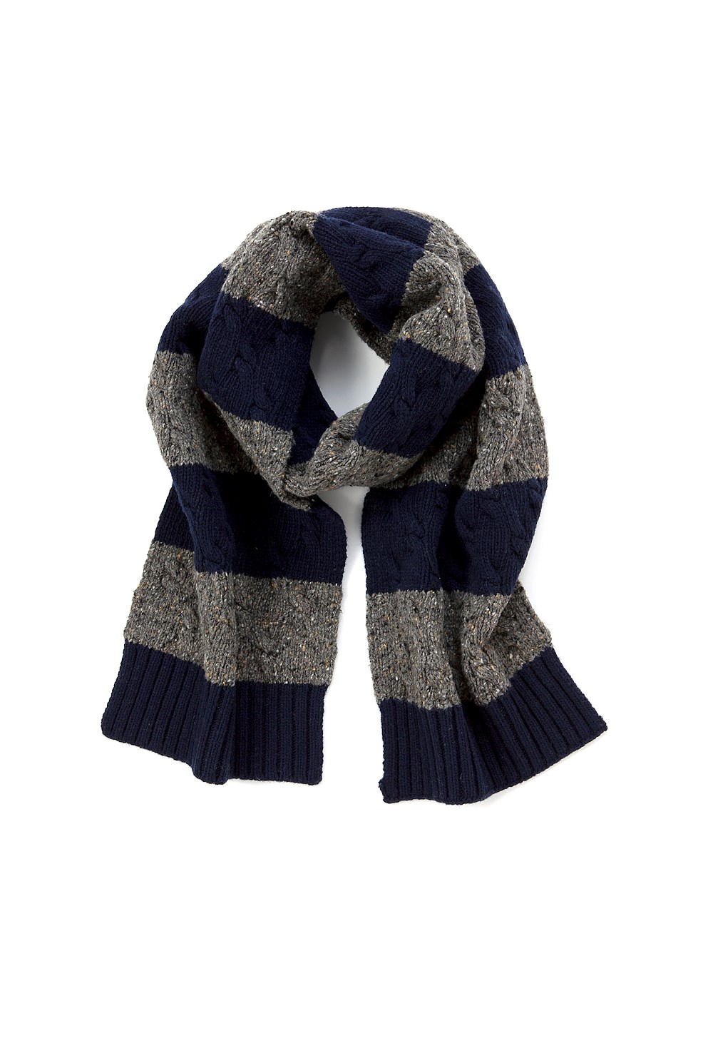 Cable Striped Scarf