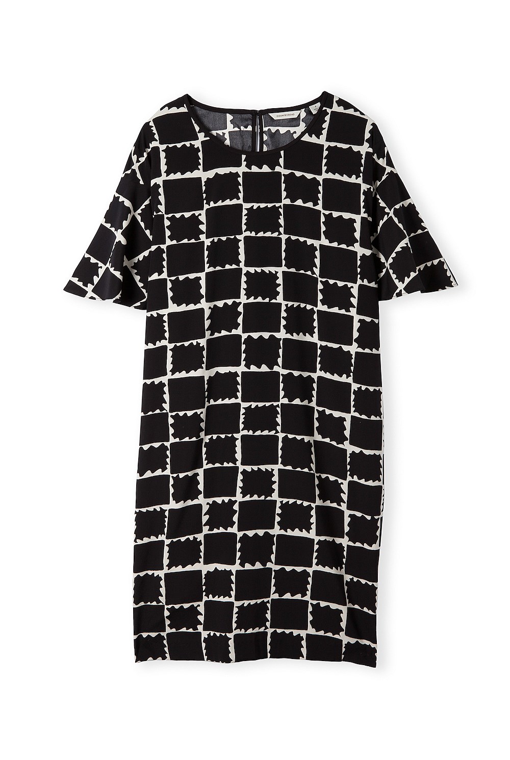 Square Print Shift Dress