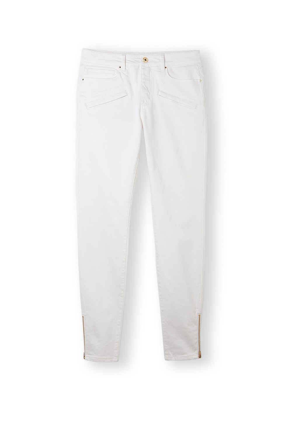 Crop Zip Detail Sateen Jean