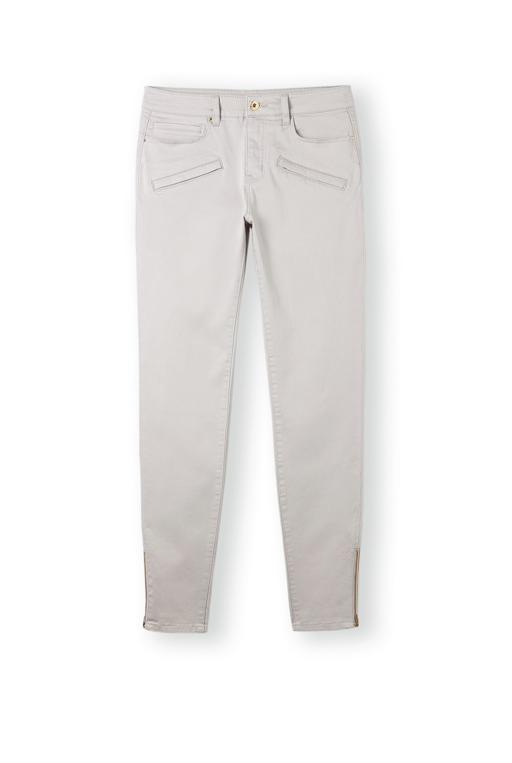 Crop Zip Detail Sateen Jean