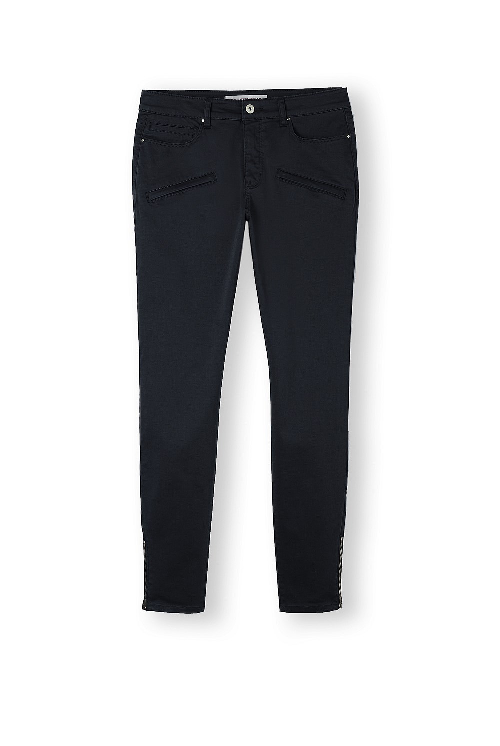 Crop Zip Detail Sateen Jean