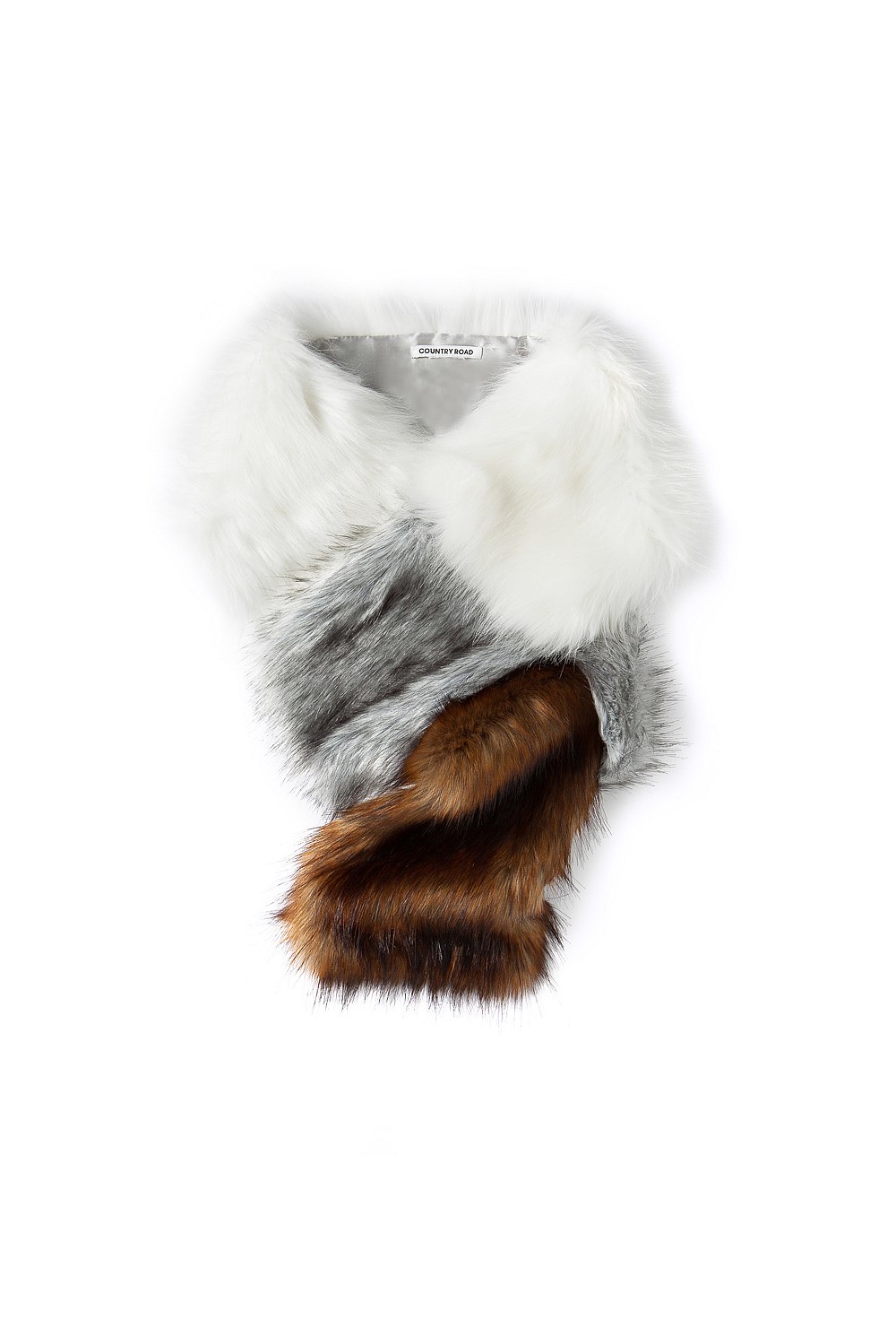 Block Faux Fur Scarf