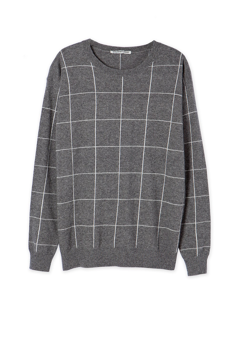 Grid Crew Neck Knit