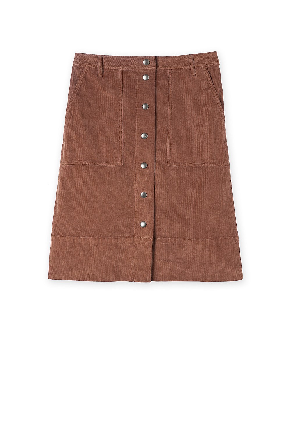 A-Line Cord Midi Skirt