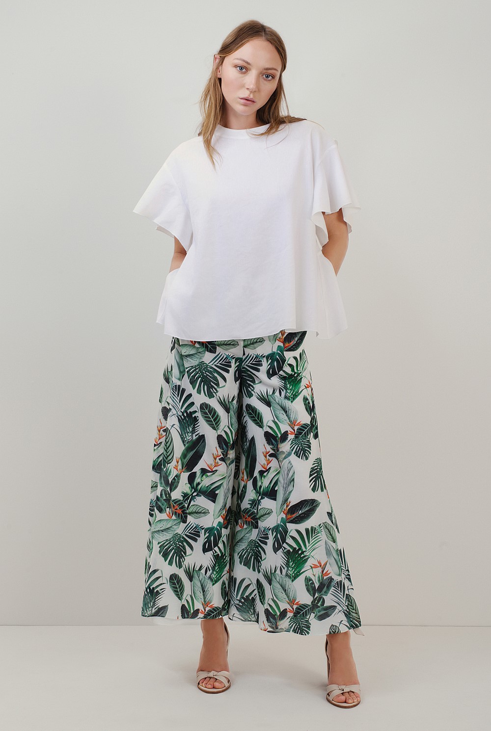 Sheer Print Culotte