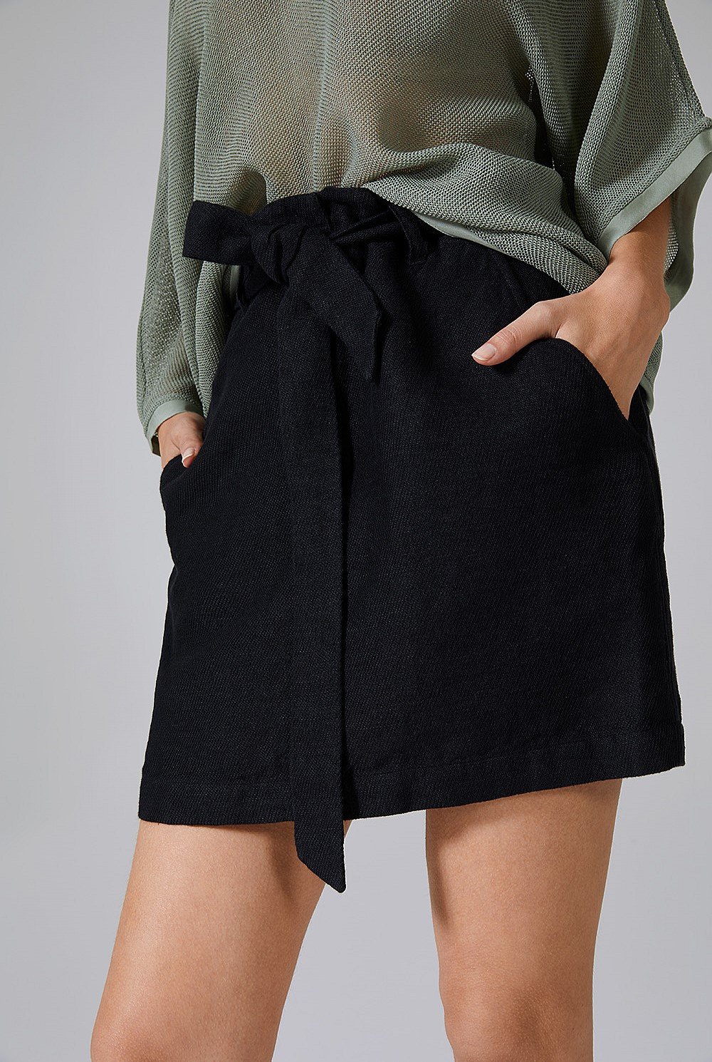 Twill Linen Mini Skirt