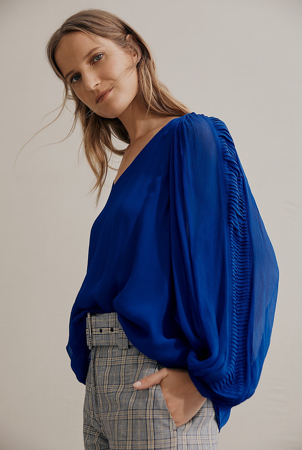 Pleat Sleeve Blouse