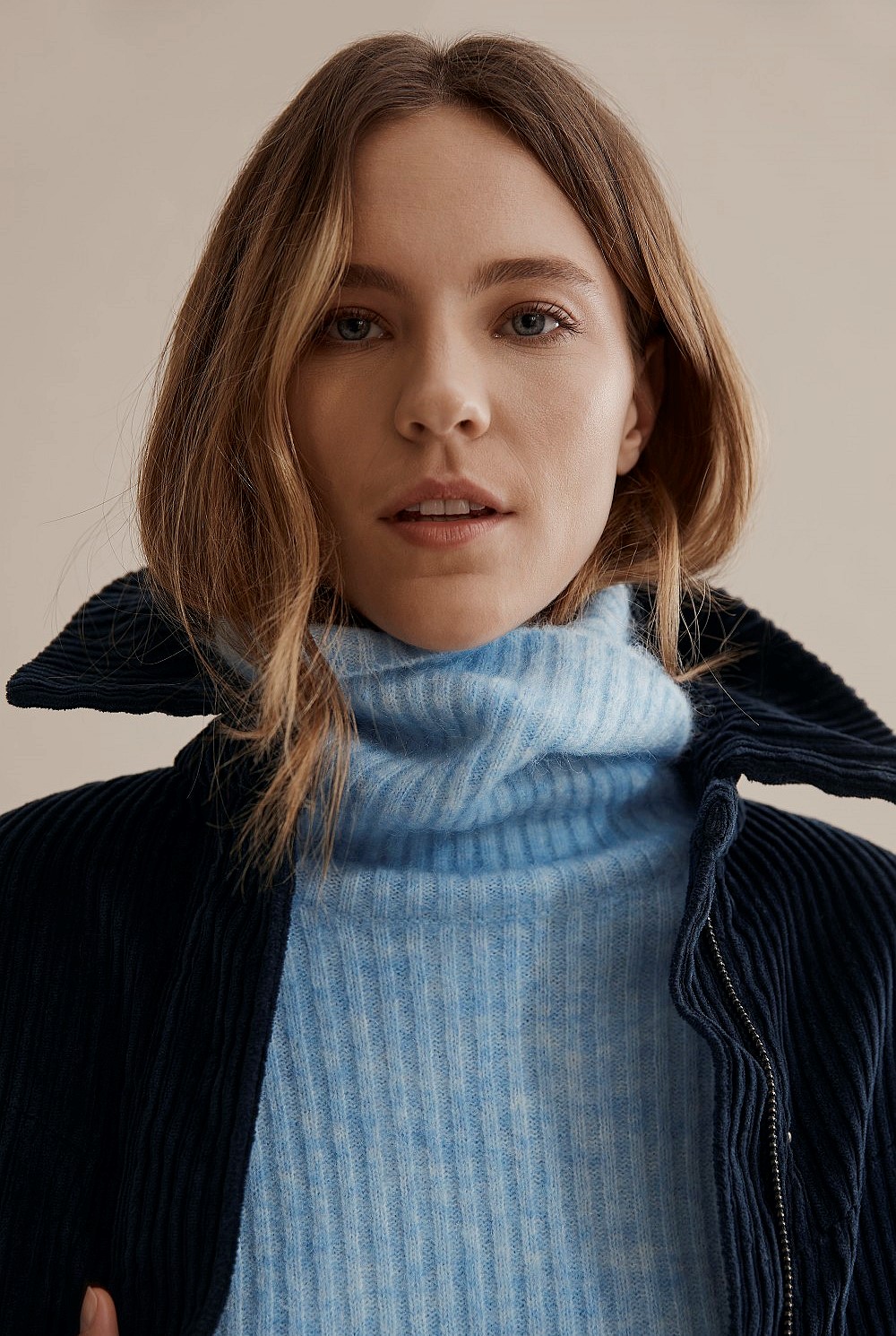 Fluffy Roll Neck Knit