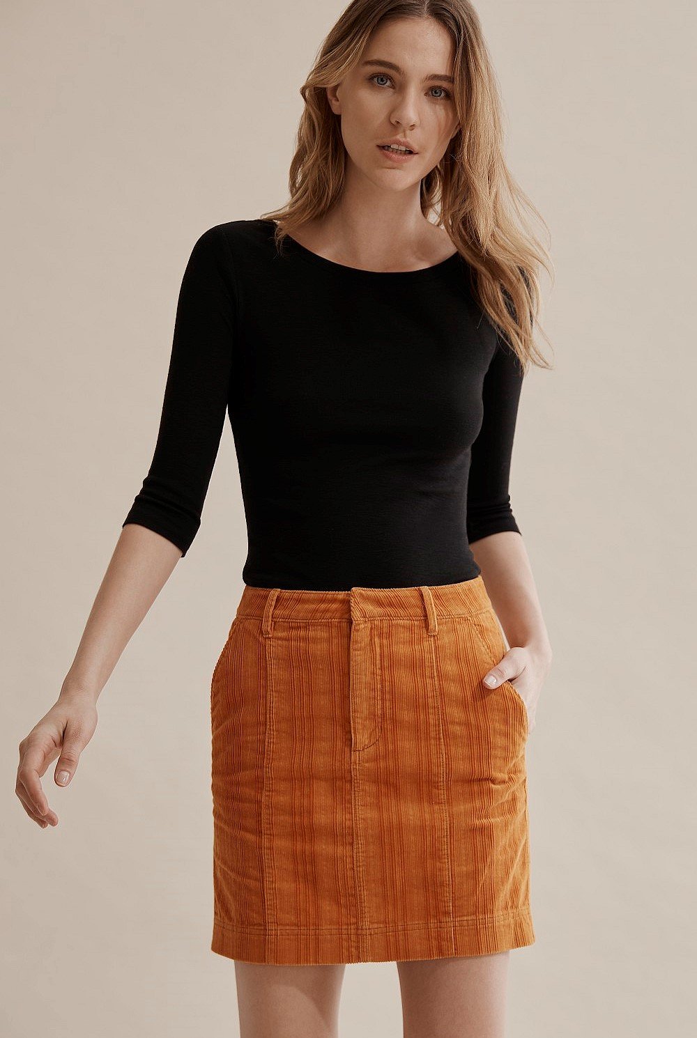 Cord Mini Skirt