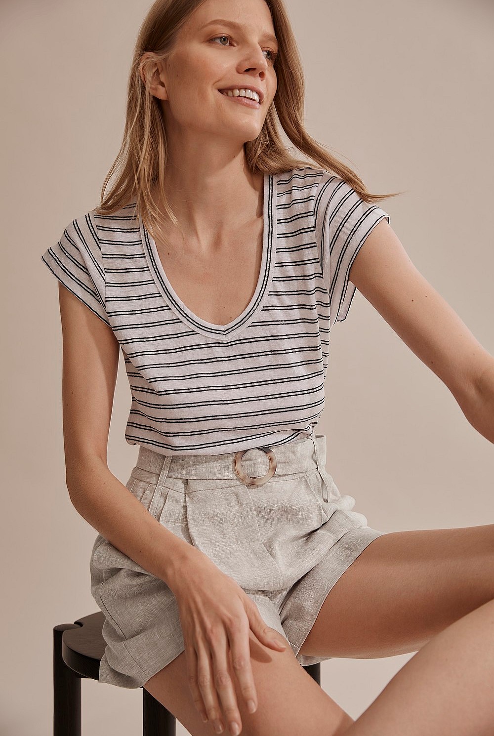 Stripe Linen T-Shirt