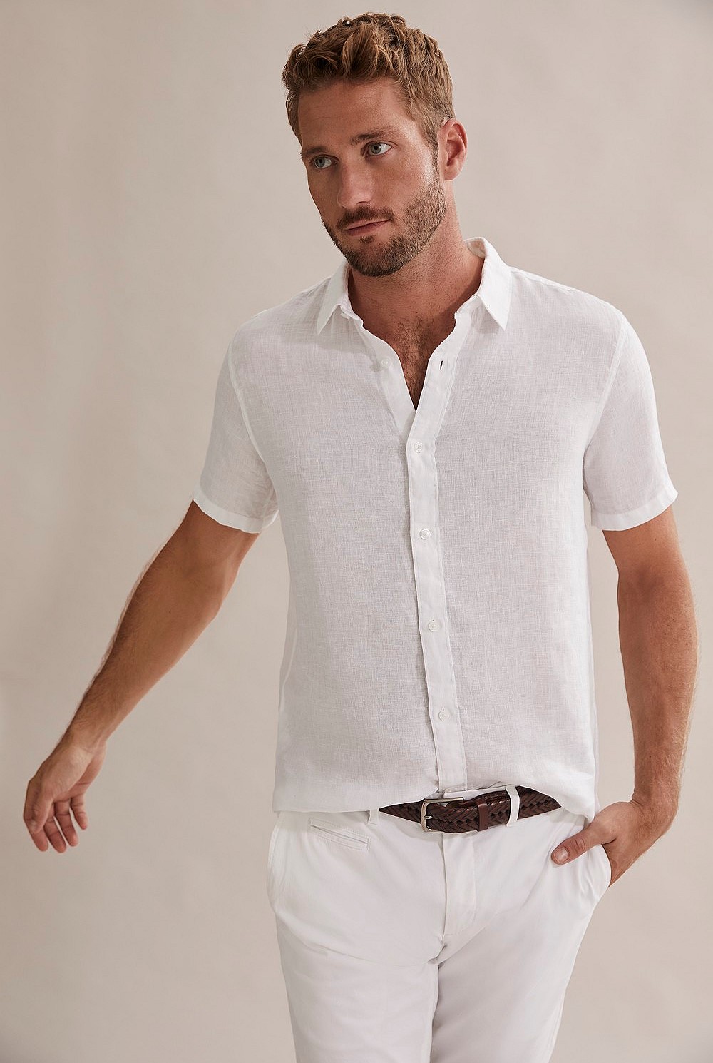 Short Sleeve Irish Linen Shirt