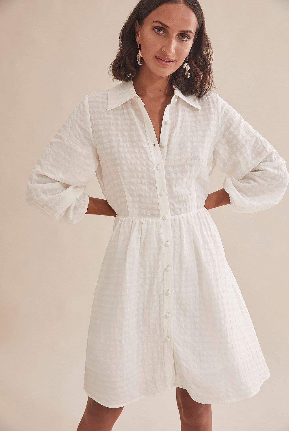 Puff Sleeve Mini Dress
