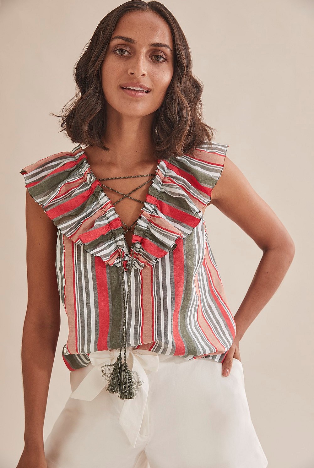 Seersucker Stripe Top