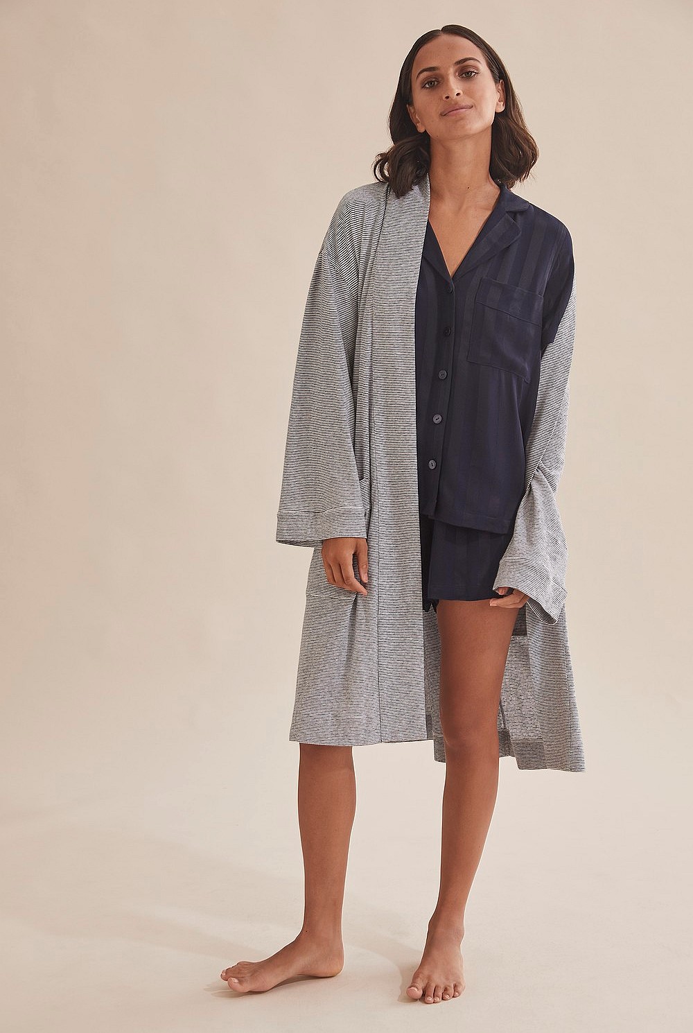 Stripe Jersey Pyjama Robe
