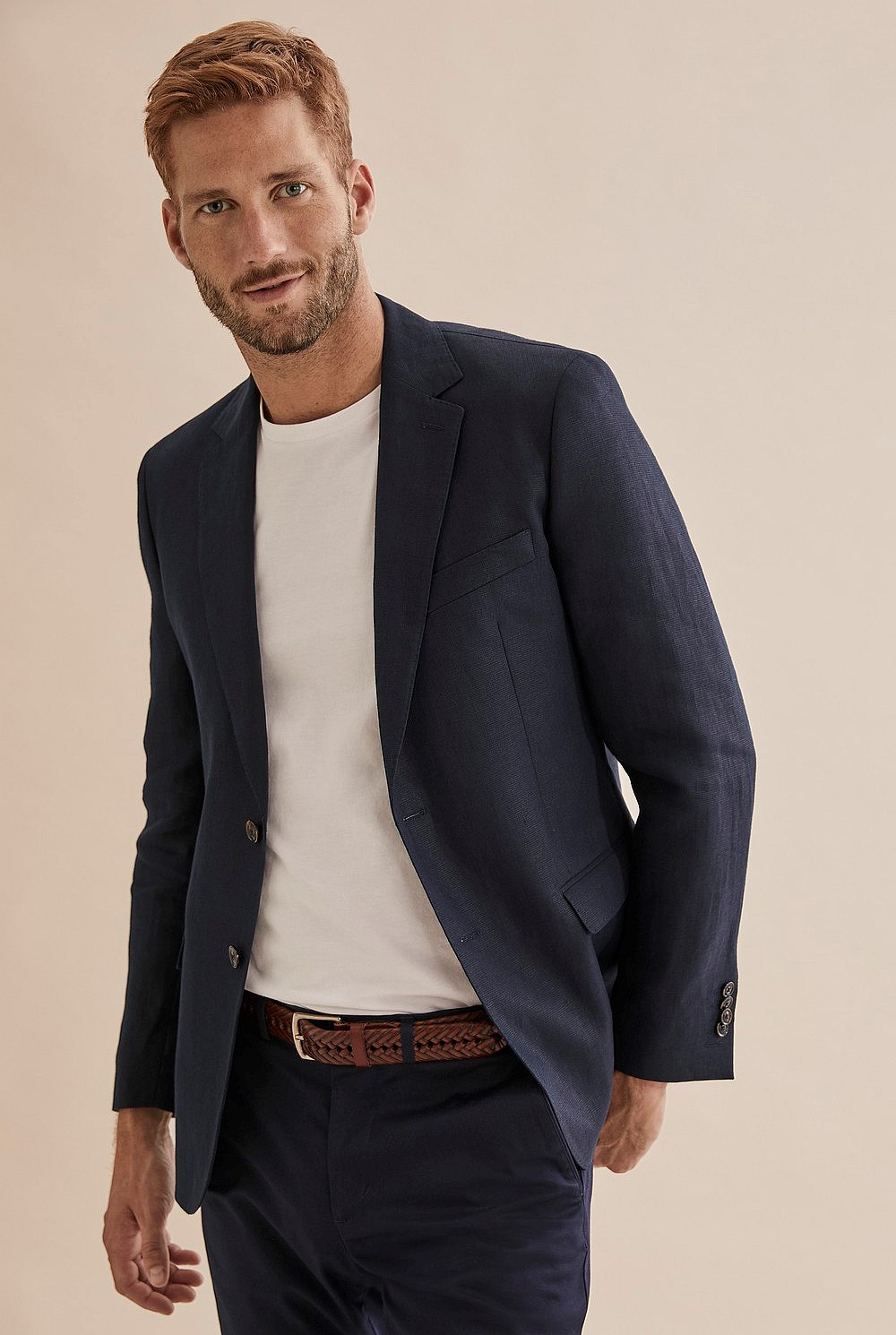 Regular Textured Linen Blazer