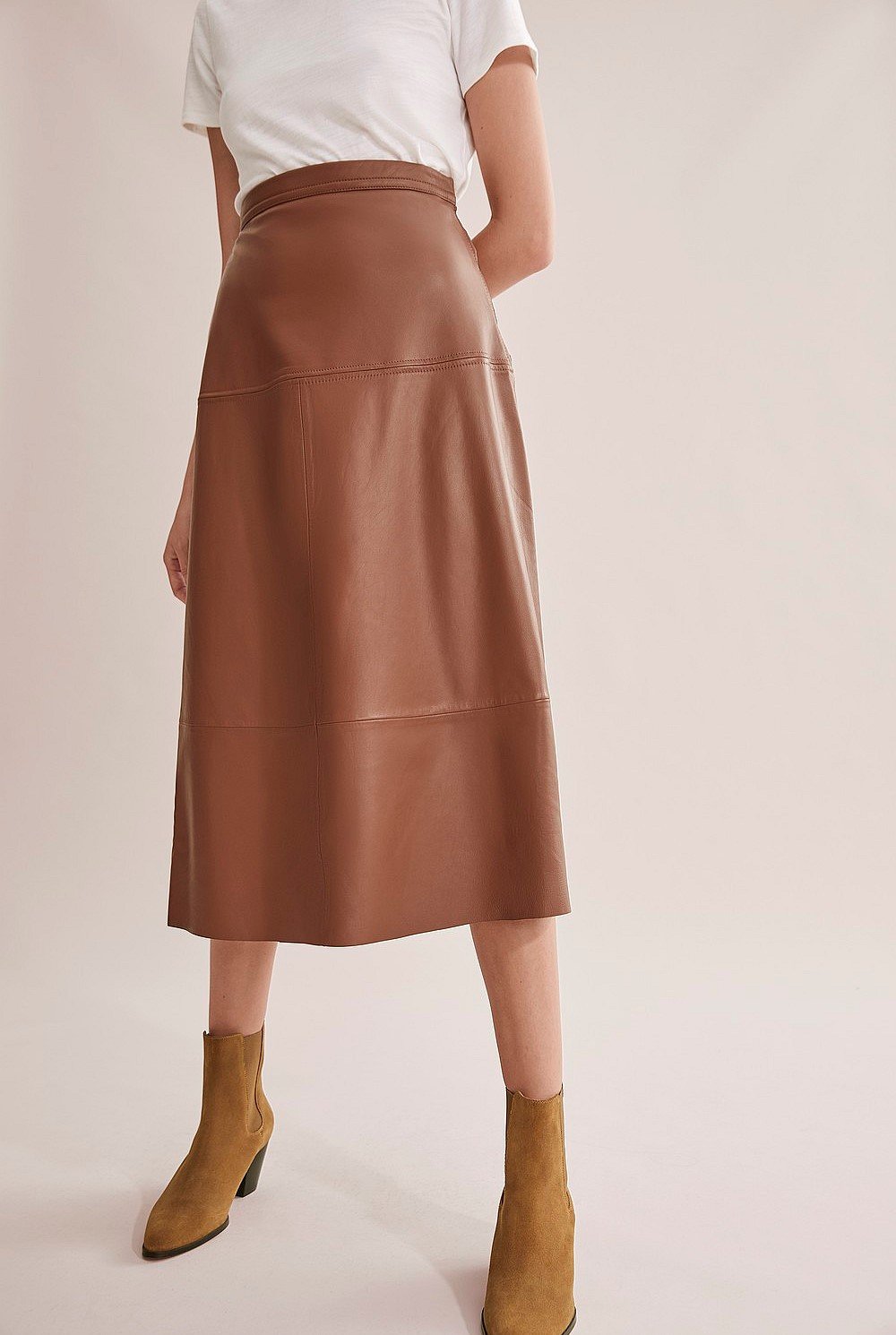 Leather A-Line Skirt